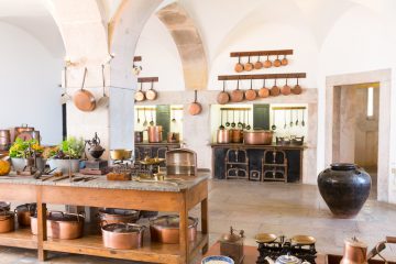 vintage werkbank als keukeneiland