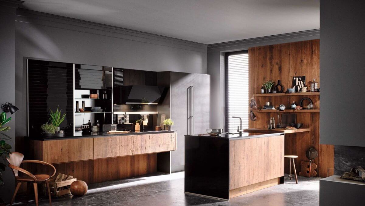 gerookt houten keuken