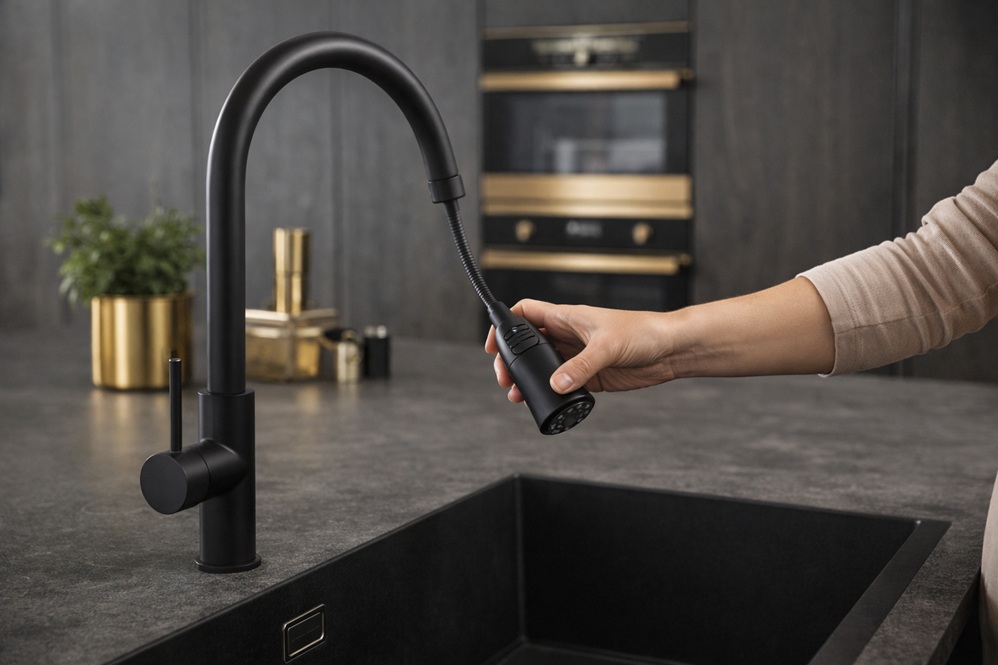 Keukenkraan vervangen met uittrekbare sproeikop